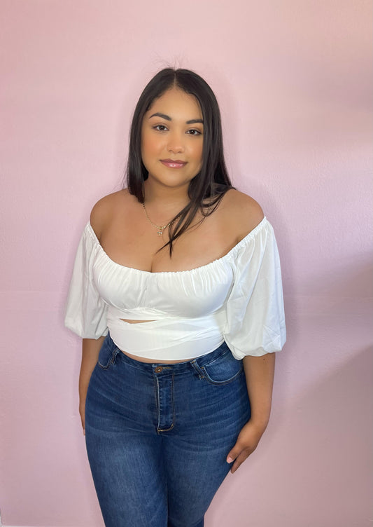 White Off the Shoulder Top